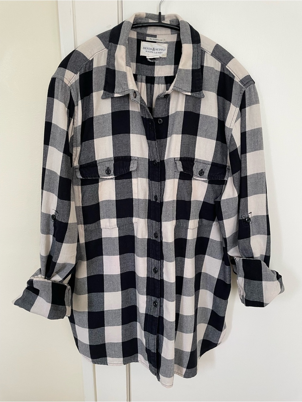 Ralph Lauren Denim & Supply Black and White Buffalo Check Button-Down Flannel